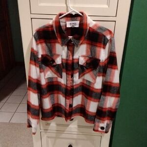 BB Dakota Red and Black Plaid Shirt Jacket